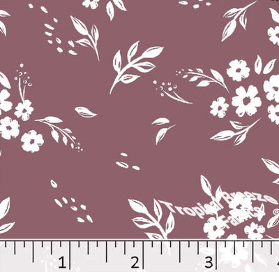 Grape Mist Flowers Poly Cotton Dress Fabric
