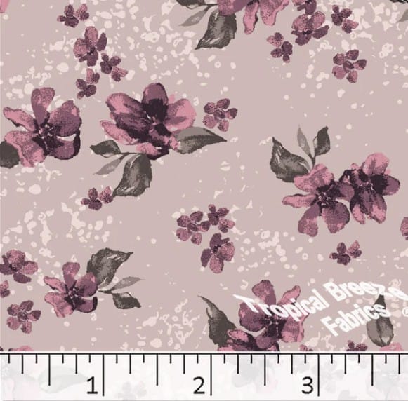 Rose Floral Poly Cotton Dress Fabric