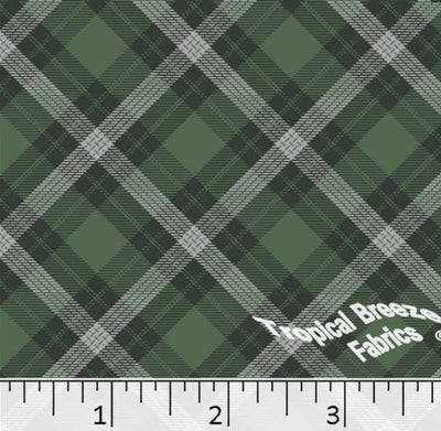 Olive Diagonal Plaid Poly Cotton Dress Fabric
