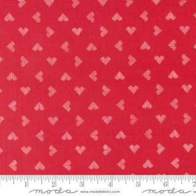Moda Love Blooms Hearts Quilting Cotton Fabric- Rose