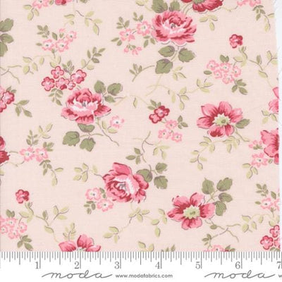 Moda Fabrics A Very Sweet Christmas Christmas Rose Florals Quilting Cotton Fabric- Blush