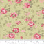 Moda Fabrics A Very Sweet Christmas Christmas Rose Florals Quilting Cotton Fabric- Leaf