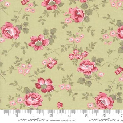 Moda Fabrics A Very Sweet Christmas Christmas Rose Florals Quilting Cotton Fabric- Leaf
