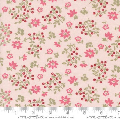 Moda Fabrics A Very Sweet Christmas Vintage Berries Small Floral Quilting Cotton Fabric- Blush