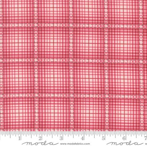 Moda Fabrics A Very Sweet Christmas Christmas Plaid Checks and Plaids Quilting Cotton Fabric- Rose