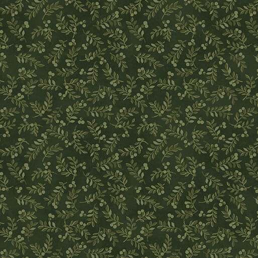 Benartex Sunflower Days Harvest Berry Leaves Quilting Cotton Fabric- Forest