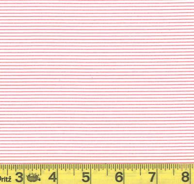 Red & White Pin Stripe Poly Cotton Fabric
