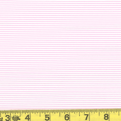 Pink & White Pin Stripe Poly Cotton Fabric