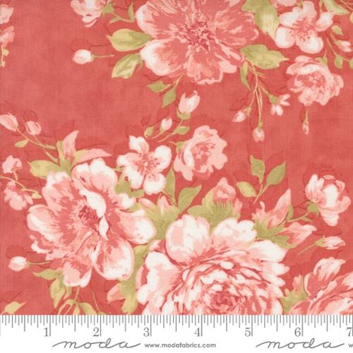Moda Fabrics Muse Rose Garden Florals Quilting Cotton Fabric- Scarlet