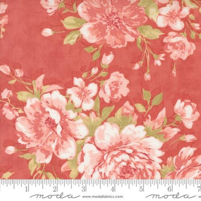 Moda Fabrics Muse Rose Garden Florals Quilting Cotton Fabric- Scarlet
