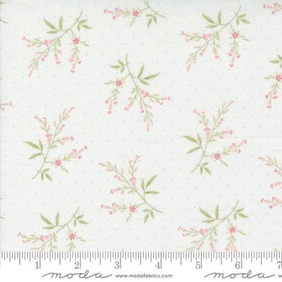 Moda Fabrics Muse Flower Silhouette Florals Dots Quilting Cotton Fabric- Porcelain