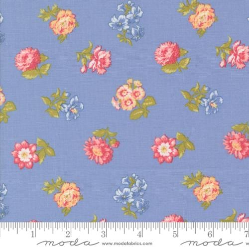 Moda Fabrics Memory Lane Field Floral Florals Quilting Cotton Fabric- Blue