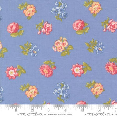 Moda Fabrics Memory Lane Field Floral Florals Quilting Cotton Fabric- Blue