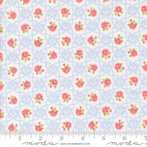 Moda Fabrics Memory Lane Small Floral Florals Quilting Cotton Fabric- Off White