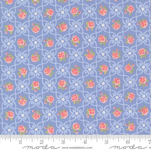 Moda Fabrics Memory Lane Small Floral Florals Quilting Cotton Fabric- Blue