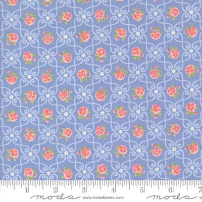 Moda Fabrics Memory Lane Small Floral Florals Quilting Cotton Fabric- Blue