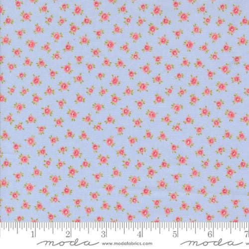 Moda Fabrics Memory Lane Little Posies Small Floral Quilting Cotton Fabric- Sky