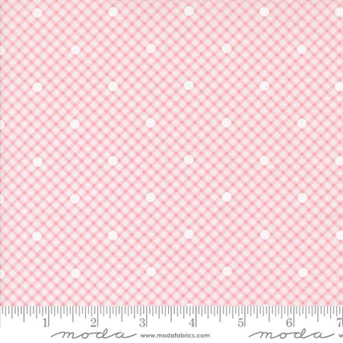 Moda Fabrics Memory Lane Gingham and Dots Checks and Plaids Quilting Cotton Fabric- Petal
