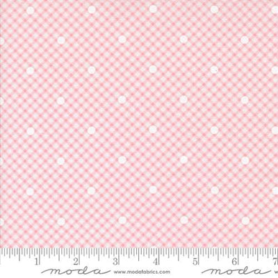 Moda Fabrics Memory Lane Gingham and Dots Checks and Plaids Quilting Cotton Fabric- Petal