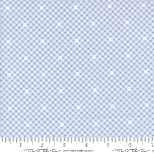 Moda Fabrics Memory Lane Gingham and Dots Checks and Plaids Quilting Cotton Fabric- Blue