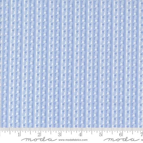 Moda Fabrics Memory Lane Ric Rac Stripe Stripes Quilting Cotton Fabric- Blue