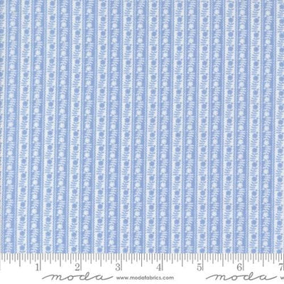 Moda Fabrics Memory Lane Ric Rac Stripe Stripes Quilting Cotton Fabric- Blue