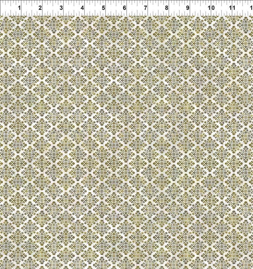 In the Beginning Carpet Bag Romance Medallion Quilting Cotton Fabric- Green