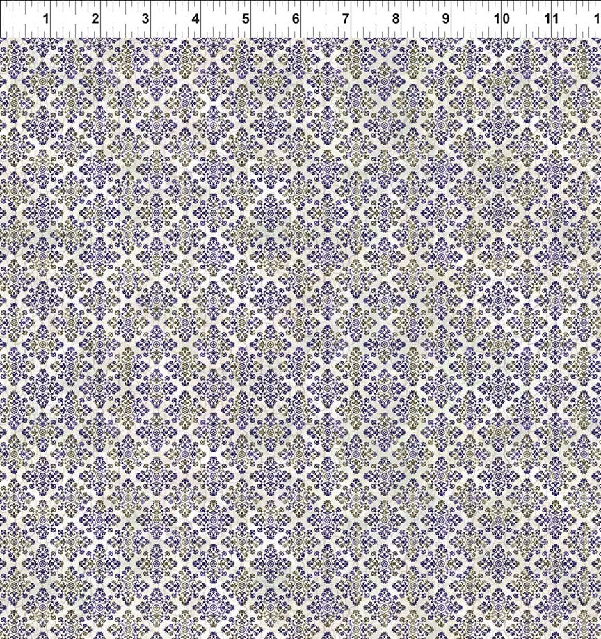 In the Beginning Carpet Bag Romance Medallion Quilting Cotton Fabric- Purple