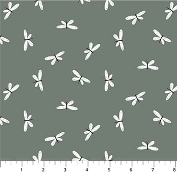 Figo Fabrics Charmwood Winged Quilting Cotton Fabric- Spruce