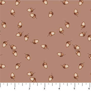 Figo Fabrics Charmwood Acorns Quilting Cotton Fabric- Caramel
