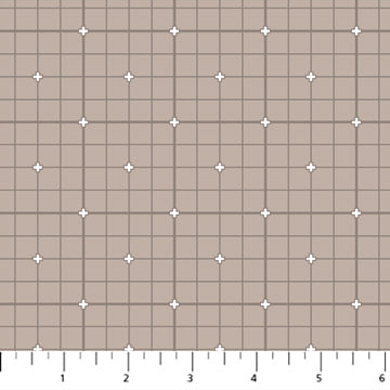 Figo Fabrics Serenity Basics Grid Quilting Cotton Fabric- Taupe