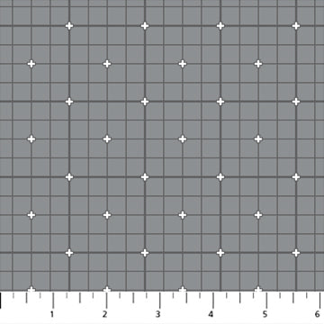 Figo Fabrics Serenity Basics Grid Quilting Cotton Fabric- Grey
