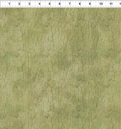 In The Beginning Carpet Bag Romance Crackle Quilting Cotton Fabric- Light Green