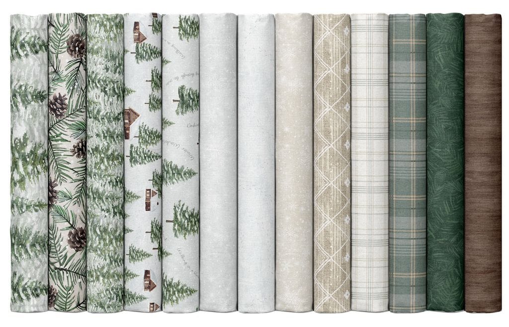 Timeless Treasures Winter Wonderland Plaids Quilting Cotton Fabric- Cream