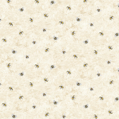 Timeless Treasures Lemon Bouquet Bee Quilting Cotton Fabric- Beige