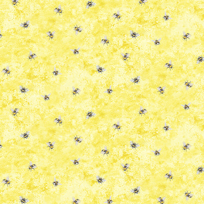 Timeless Treasures Lemon Bouquet Bee Quilting Cotton Fabric- Lemon