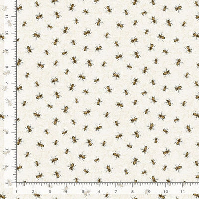 Timeless Treasures Bee Kind Flying Bees Quilting Cotton Fabric- Cream
