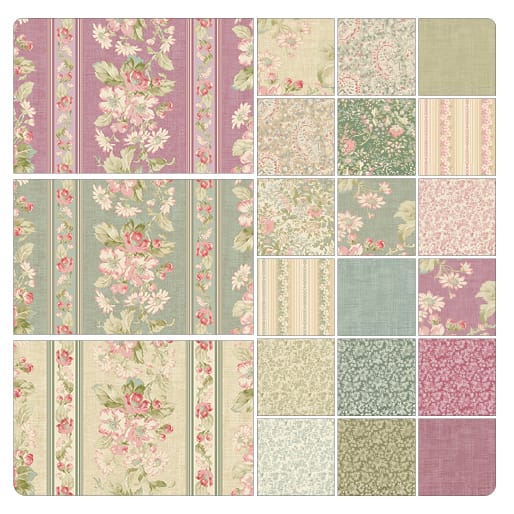 Benartex Beloved Mood Calico Quilting Cotton Fabric- Dark Rose