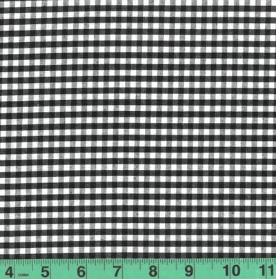 1/8" Black Checkered Yarn Dyed Poly Cotton Fabric