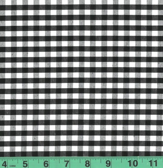 1/4" Black Checkered Yarn Dyed Poly Cotton Fabric