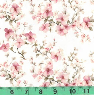 Bloom Time Light Pink Stripe Crepe Polyester Fabric