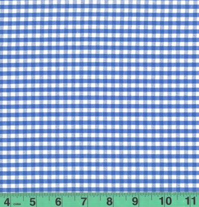 1/8" Blue Checkered Yarn Dyed Poly Cotton Fabric