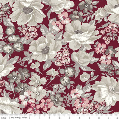 Riley Blake Heartfelt Main Ruby Quilting Cotton Fabric- Ruby