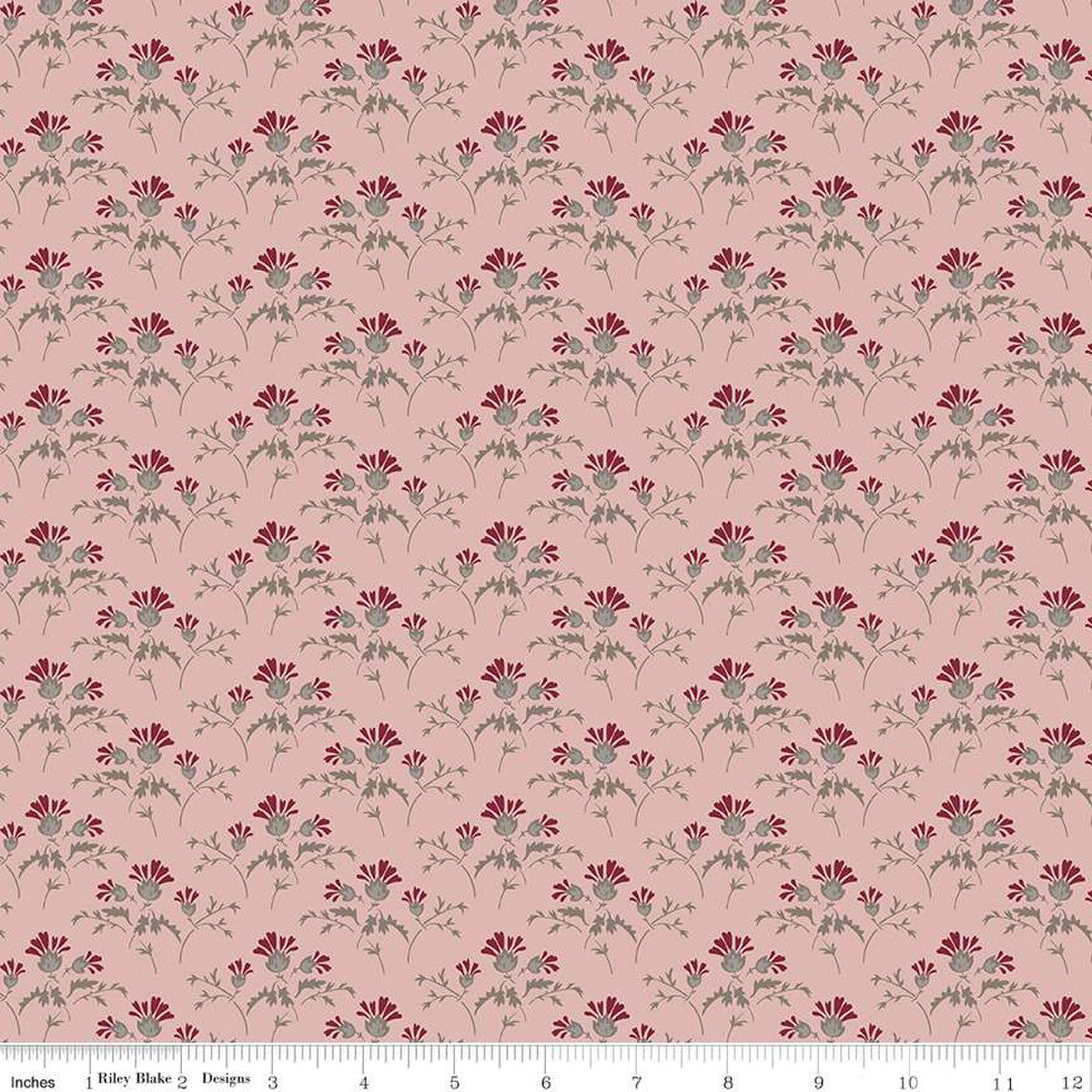 Riley Blake Heartfelt Flower Buds Rose Quilting Cotton Fabric- Rose