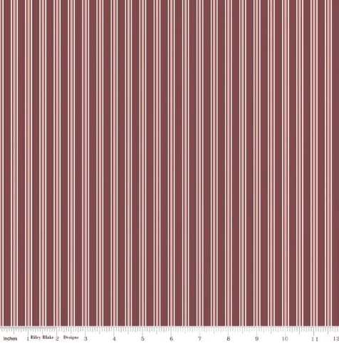 Riley Blake A Walk on the Prairie Stripes Quilting Cotton Fabric- Marsala