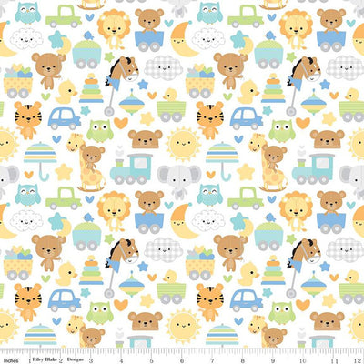 Riley Blake Special Delivery Main Quilting Cotton Fabric- White