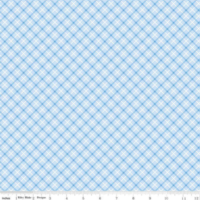 Riley Blake Special Delivery Plaid Quilting Cotton Fabric- Blue