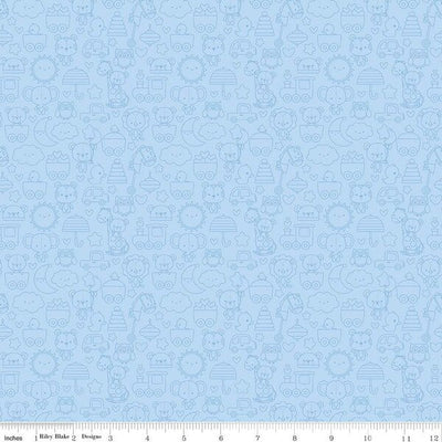 Riley Blake Special Delivery Tone-on-Tone Quilting Cotton Fabric- Blue
