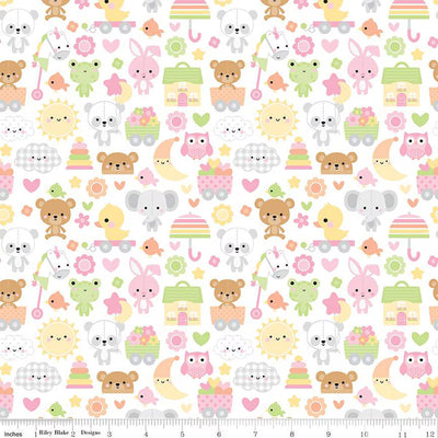 Riley Blake Bundle of Joy Main Quilting Cotton Fabric- White
