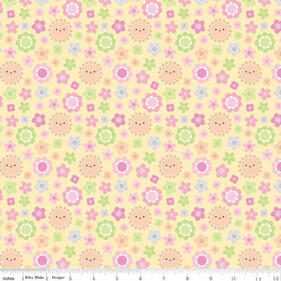 Riley Blake Bundle of Joy Blossoms Quilting Cotton Fabric- Yellow
